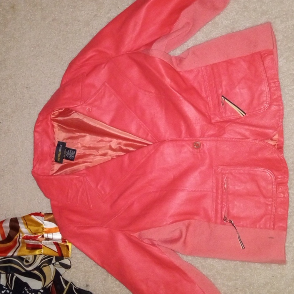 Vintage Pink Leather Jacket